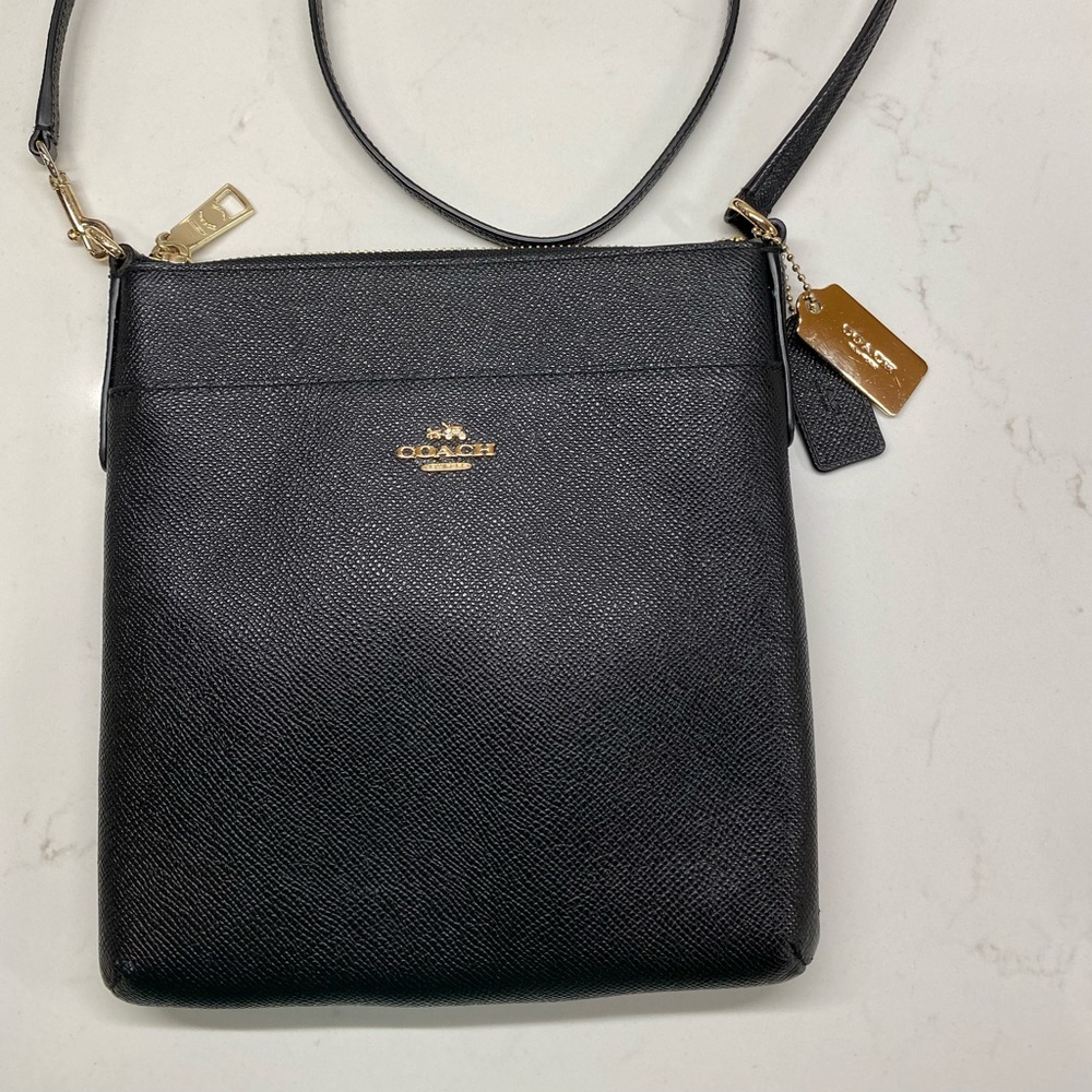 Coach black leather crossbody